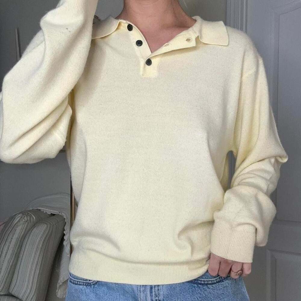 Geoffrey Beene Vintage 90s Collared Button Pullover Sweater